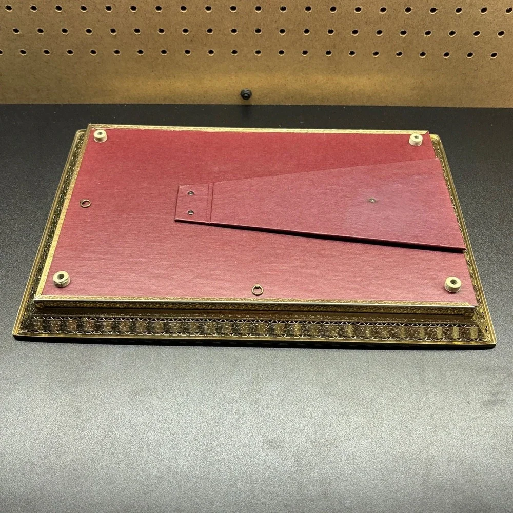 Vintage Gold Toned Vanity Dresser Tray or Mirror Frame with ornate border 15